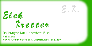 elek kretter business card